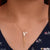 Couple Pose with Diamond Fashionable Golden Color Necklace for Women - Style LNKA053
