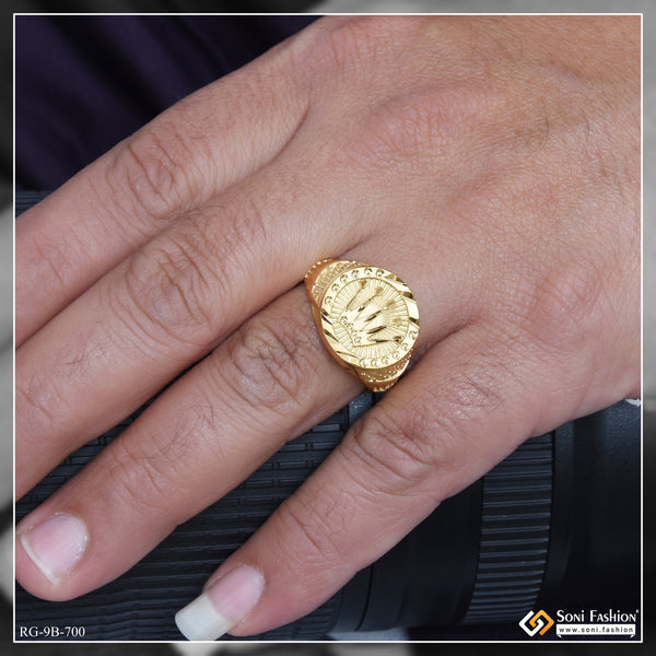 Crown Prominent Design Gold Plated Ring for Men - Style B700