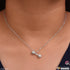 Dumble With Diamond New Style Silver Color Necklace For Lady - Style Lnka061