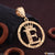 E Letter Alphabet Gold Plated CNC Cut Pendant With King Crown Design - Style A435