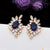 Blue Stone with Diamond Unique Design Gold Plated Earrings for Lady - Style A057