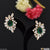 Green Stone with Diamond Chic Design Gold Plated Earrings for Ladies - Style A058