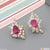 Pink Stone with Diamond Best Quality Gold Plated Earrings for Lady - Style A059