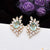 Light Blue Stone with Diamond Designer Gold Plated Earrings for Lady - Style A065
