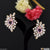 Light Pink Stone with Diamond New Style Gold Plated Earrings for Lady - Style A067