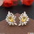 Yellow Stone with Diamond Chic Design Gold Plated Earrings for Ladies - Style A060
