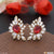Red Stone with Diamond Best Quality Gold Plated Earrings for Lady - Style A064