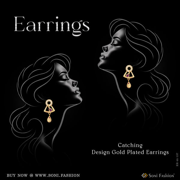 Latest Design Eye-Catching Design Gold Plated Earrings for Ladies - Style A137