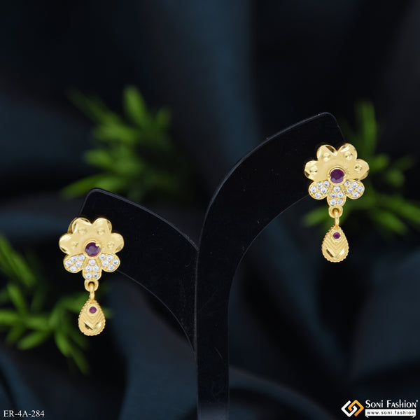 Lovely Design Gold Plated Earrings for Ladies - Style A284