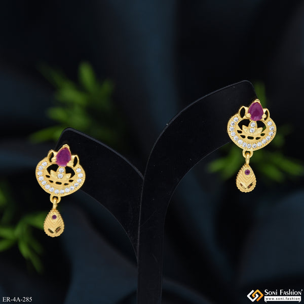 Graceful Design Gold Plated Earrings for Ladies - Style A285