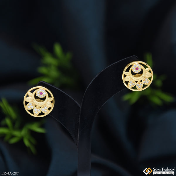 Stunning Design Gold Plated Earrings for Ladies - Style A287