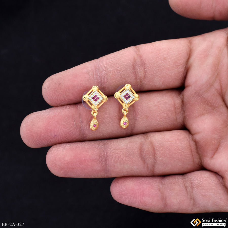 Decorative Design Gold Plated Earrings for Women - Style A327