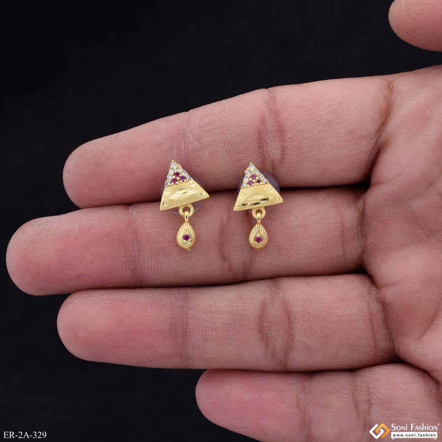 Fancy Design Gold Plated Earrings for Women - Style A329