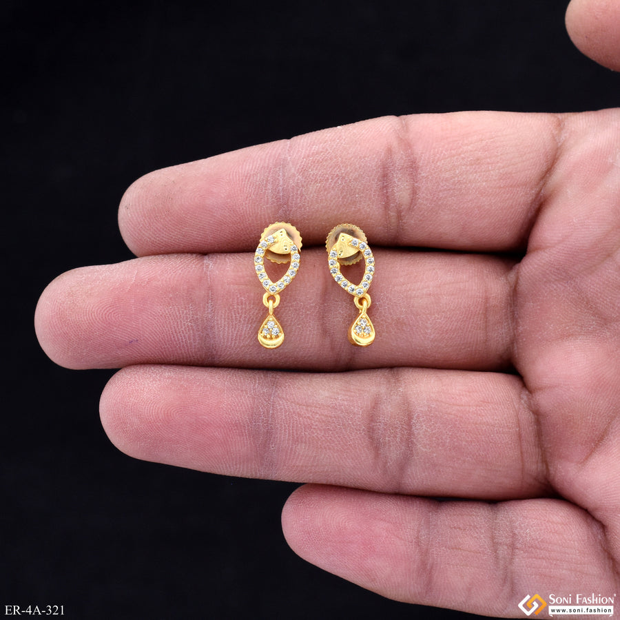 Fancy Design Gold Plated Earrings for Women - Style A321