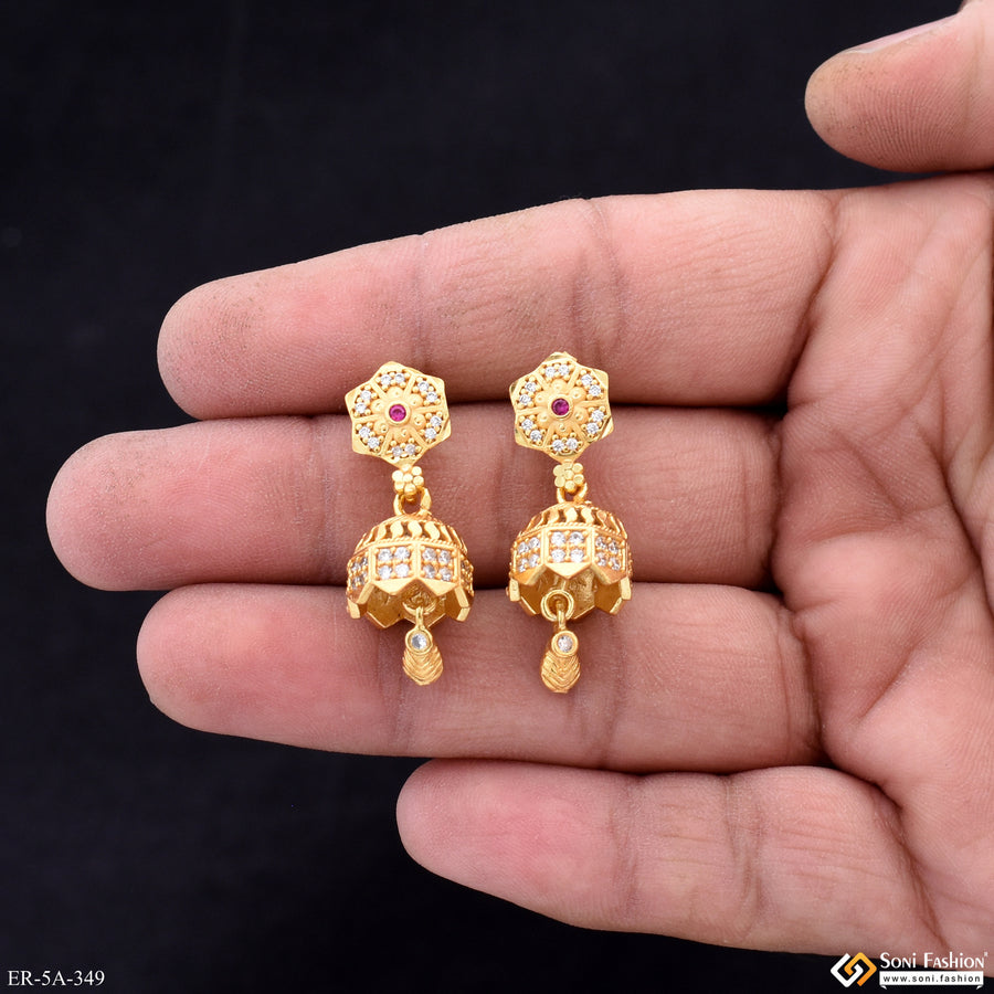 Stunning Design Gold Plated Earrings for Women - Style A349