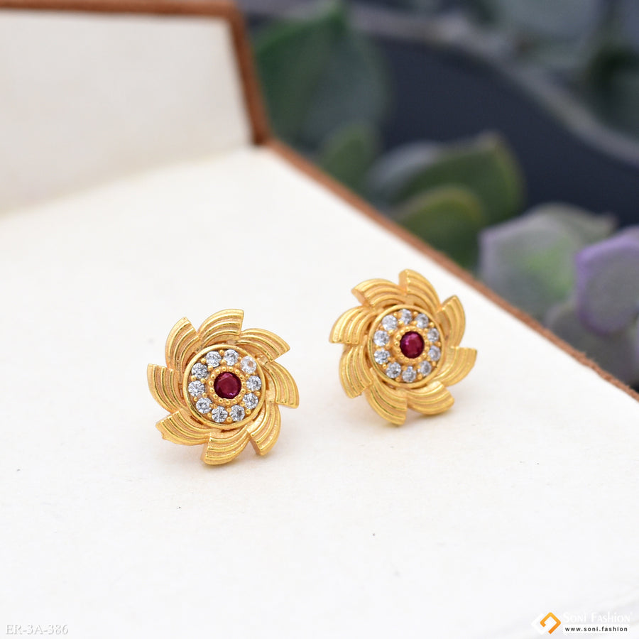 Unique Design Gold Plated Earrings for Women - Style A386