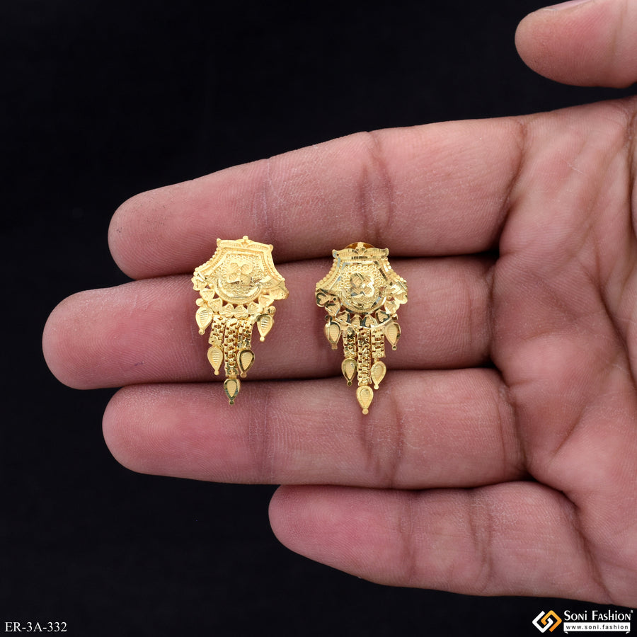 Lovely Design Gold Plated Earrings for Women - Style A332