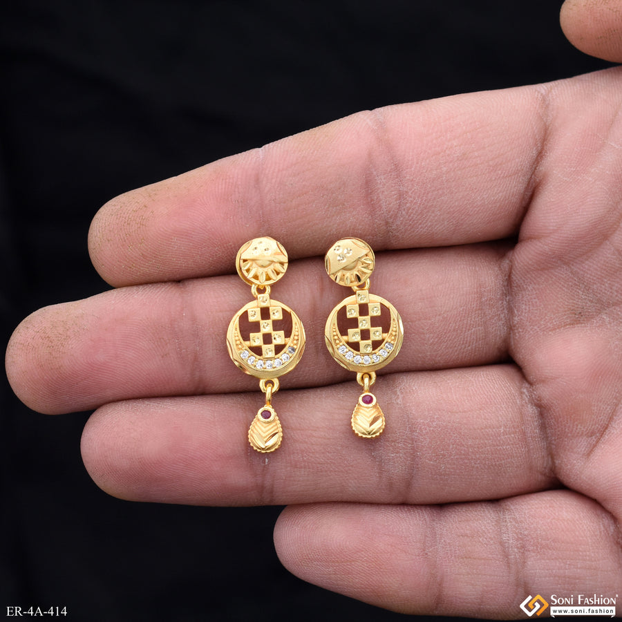 Magnificent Design Gold Plated Earrings for Women - Style A414