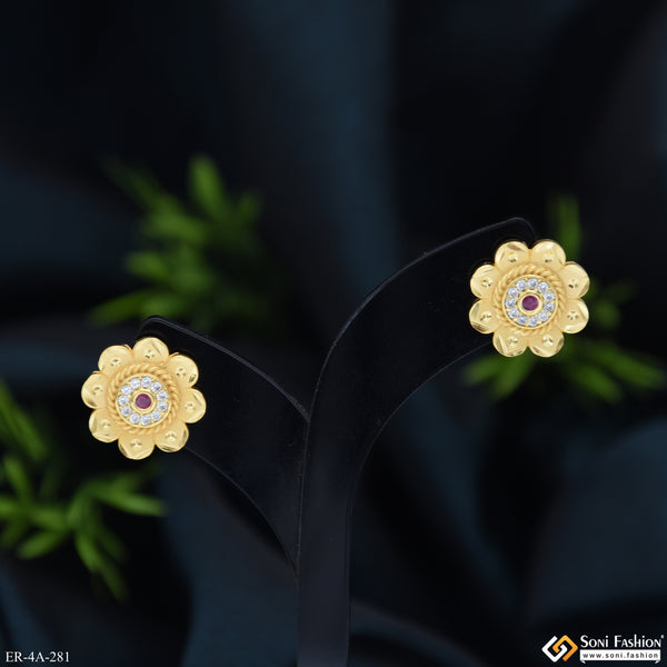 Lovely Design Gold Plated Earrings for Ladies - Style A281