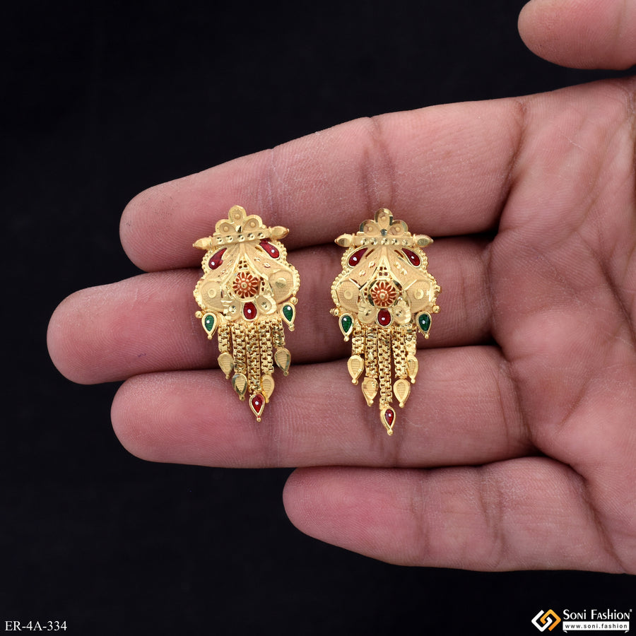 Magnificent Design Gold Plated Earrings for Women - Style A334