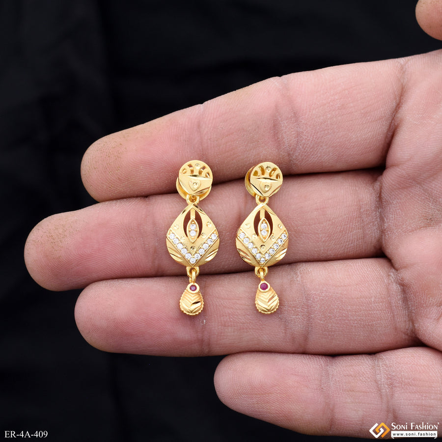 Lovely Design Gold Plated Earrings for Women - Style A409
