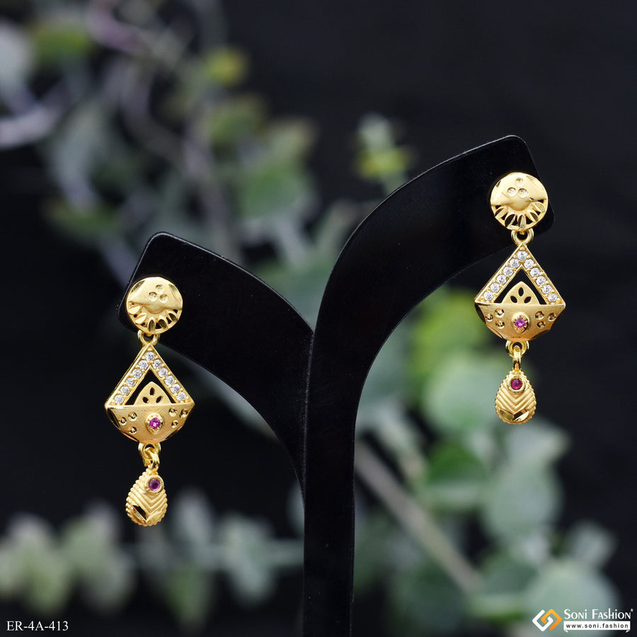 Radiant Design Gold Plated Earrings for Women - Style A413