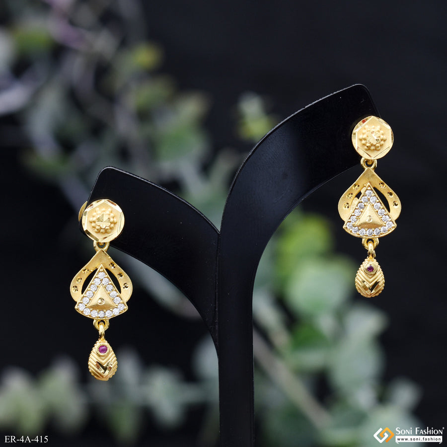 Decorative Design Gold Plated Earrings for Women - Style A415