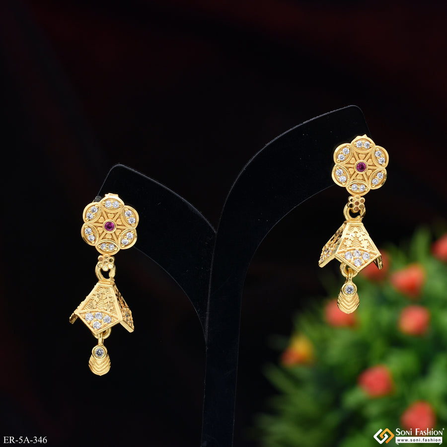 Magnificent Design Gold Plated Earrings for Women - Style A346