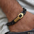 Etched Design High-Quality Black & Golden Color Bracelet for Men - Style C094