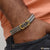Etched Design High-Quality Golden & Silver Color Bracelet for Men - Style C083