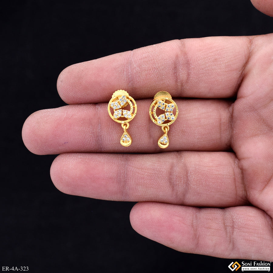 Eye-Catching Design Gold Plated Earrings for Women - Style A323