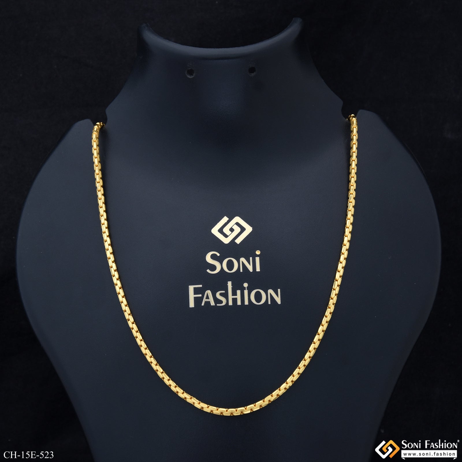 Fabulous Design Gold Plated Box Chain for Men - Style E523 – Soni Fashion