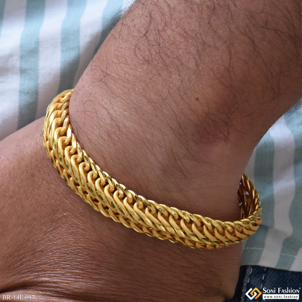 Fancy Design High-Quality Gold Plated Link Bracelet for Men - Style E017