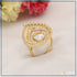 Fashionable with Diamond Funky Design Gold Plated Ring for Lady - Style LRG-145