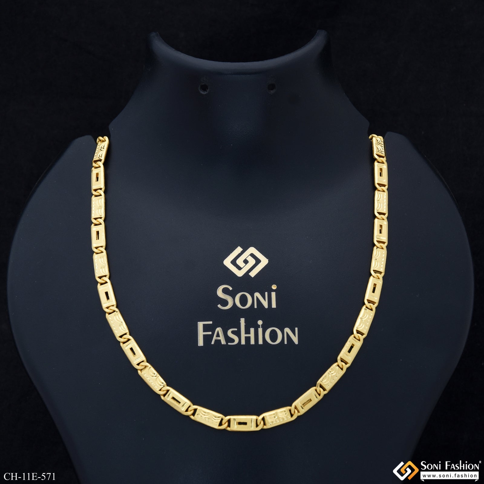 Gold Plated Nawabi Chain for Men - Style E571 | Soni Fashion