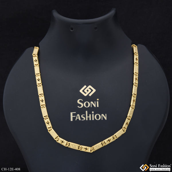Finely Detailed Design Gold Plated Nawabi Chain for Men - Style E408