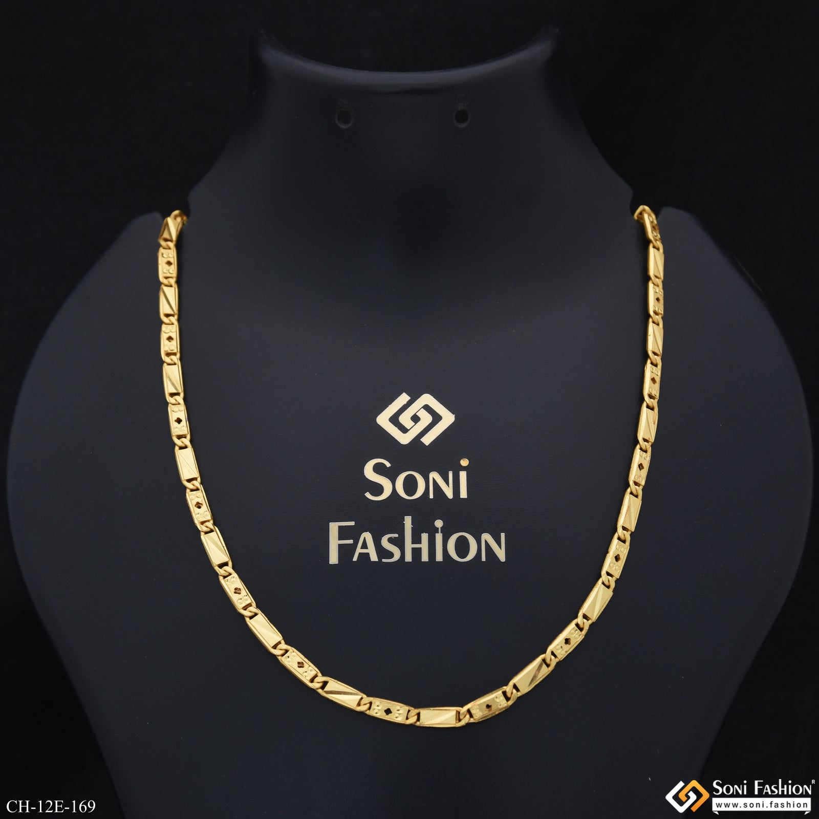 Navabi Chain Gold Plated Nawabi Chain for Men - Style E169 | Soni Fashion