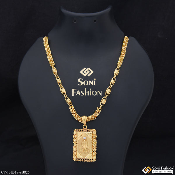 Goga Maharaj Artisanal Design Pendant With Chain for Men (CP-E318-B825)