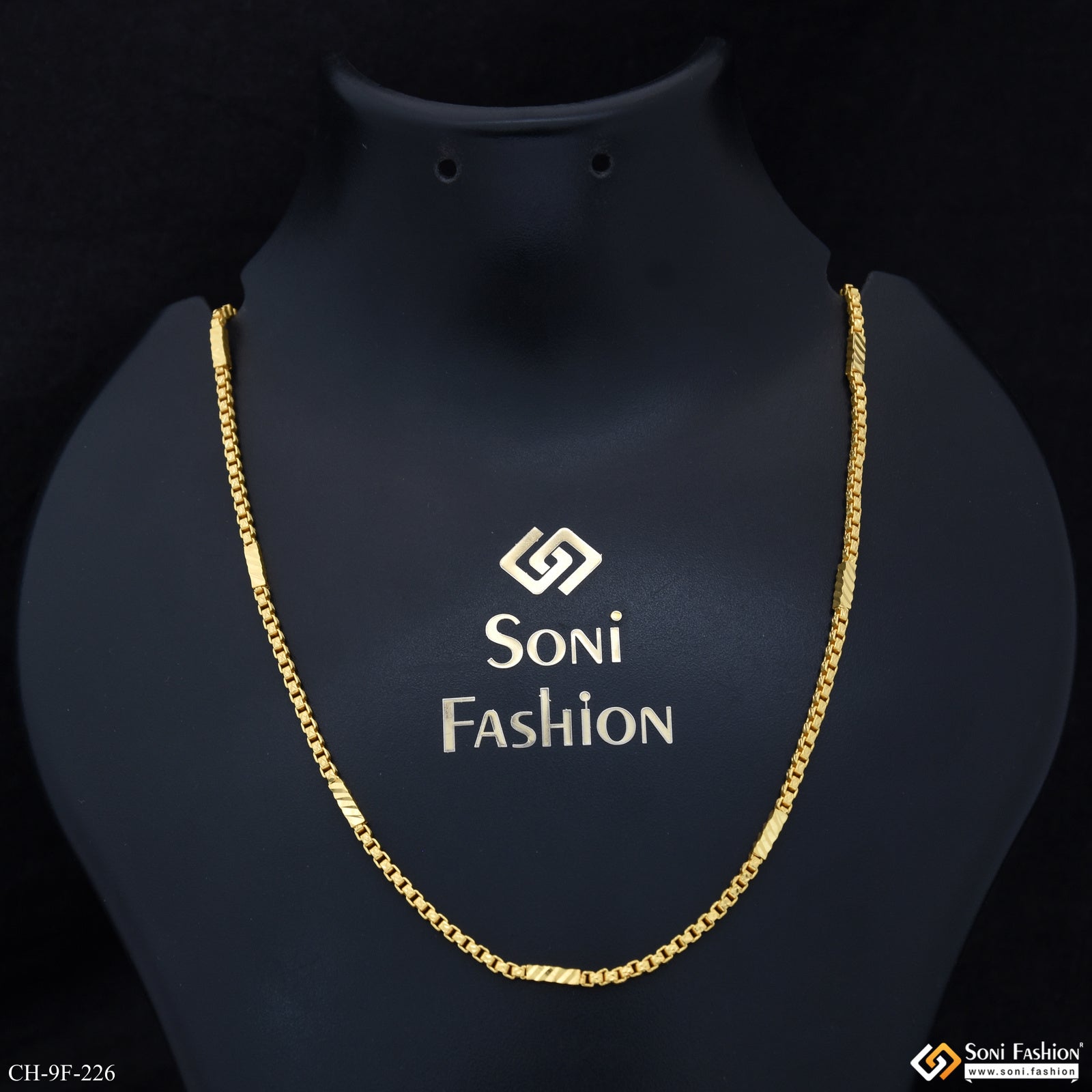 Gold Plated Box Chain for Men - Style F226 | Soni Fashion