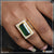 Green Stone Exceptional Design High-Quality Gold Plated Ring for Men - Style B589