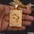 Horse In Diamonds Rectangle Gold Plated Pendant For Men - Style A594