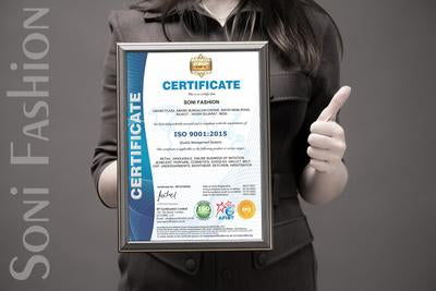 Soni Fashion ISO Certificate