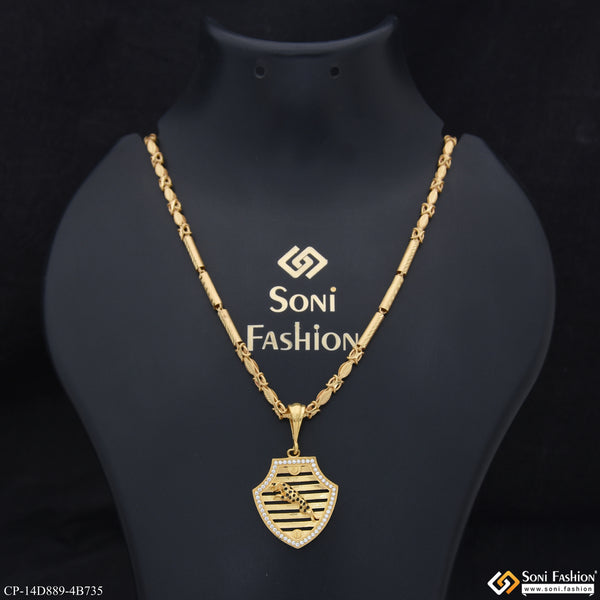 Jaguar Artisanal Design Gold Plated Pendant With Chain for Men (CP-D889-B735)