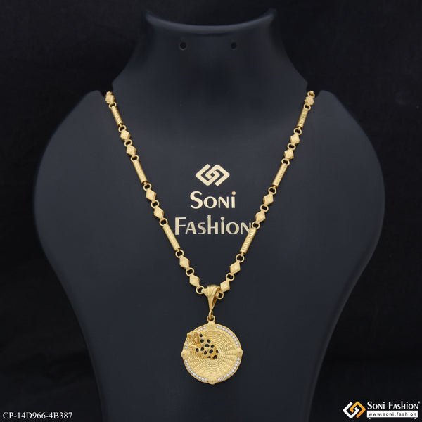 Jaguar Latest Design Gold Plated Pendant With Chain for Men (CP-D966-B387)
