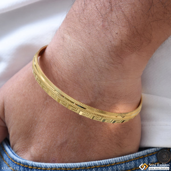 Excellent Design Gold Plated Punjabi Kada for Men - Style B172