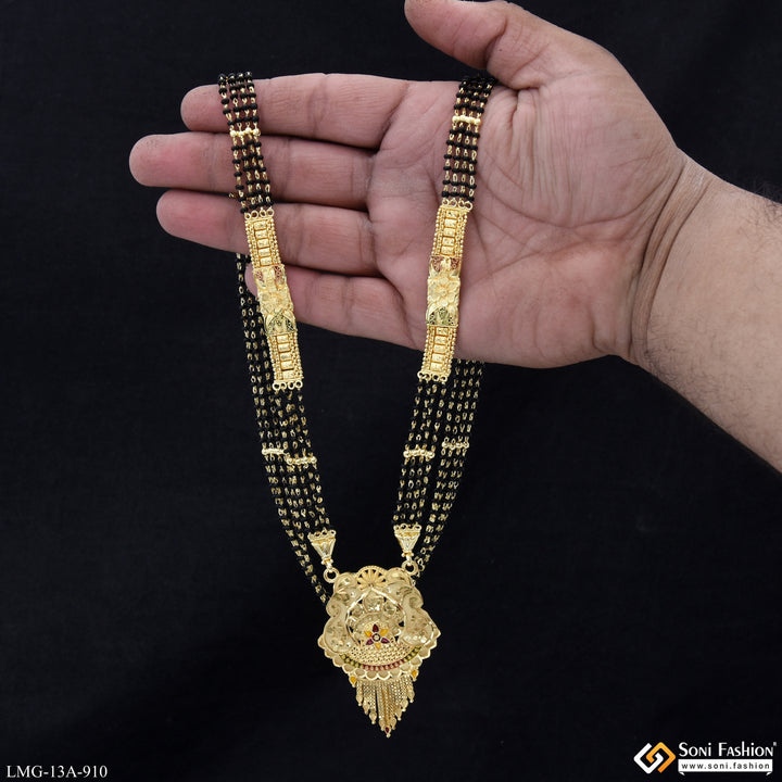 4 Line Casual Design Gold Plated Mangalsutra for Women - Style A910 ...