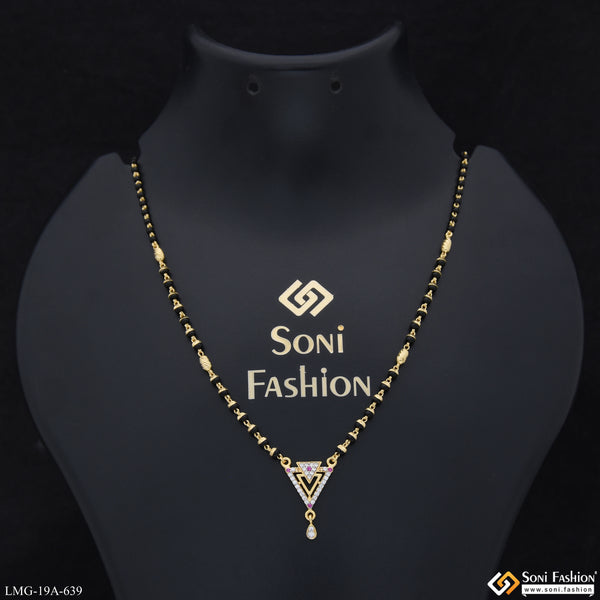 1 Gram Gold Plated Graceful Design Mangalsutra for Women - Style A639