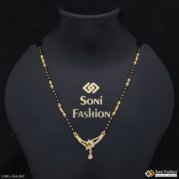 1 Gram Gold Plated Brilliant Design Mangalsutra for Women - Style A842