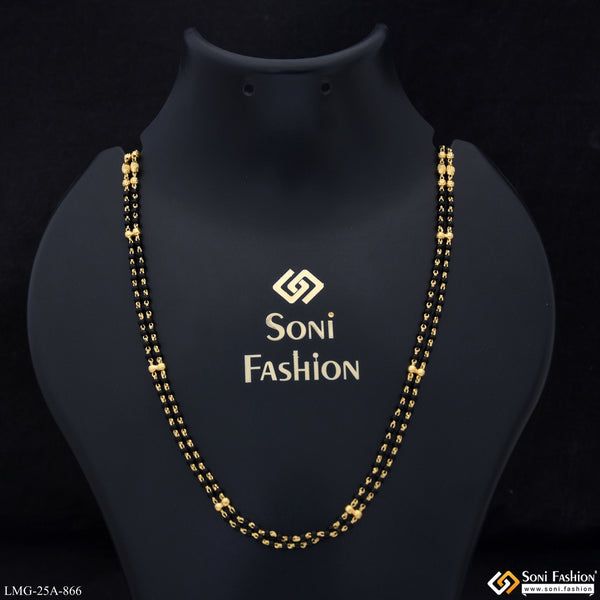 1 Gram Gold Plated 2 Line Sparkling Design Mangalsutra Dori for Women - Style A866