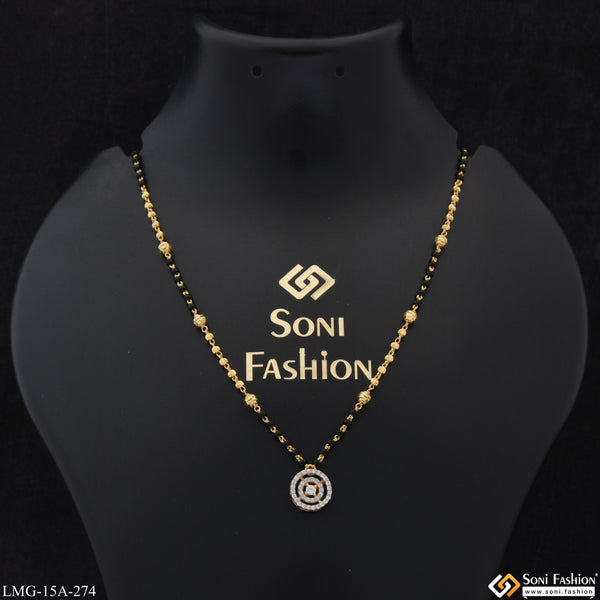 1 Gram Gold Plated with Diamond Unique Design Mangalsutra for Women - Style A274